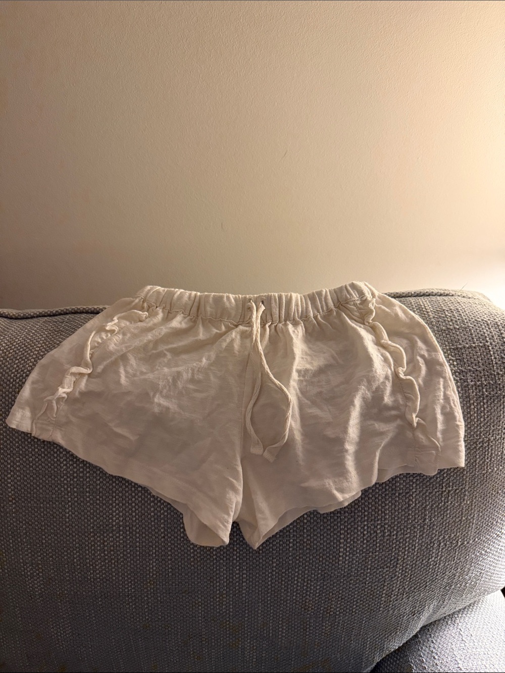 Pink Chicken Cream Drawstring Cotton Shorts